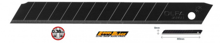 Сменные лезвия OLFA ABB-10B 9мм черные, 10 шт.