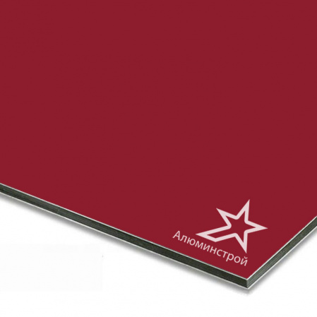 Алюминиевая композитная панель 3 мм (0.21) 1220х4000 цвет рубиново-красный RAL 3003
