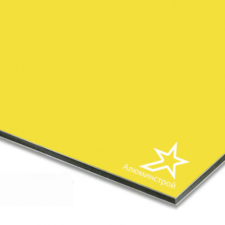 Алюминиевая композитная панель 3 мм (0.21) 1220х4000 цвет цинково-желтый RAL 1018