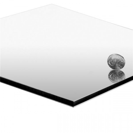 Алюминиевая композитная панель 3 мм (0.3) 1220х4000 серия Зеркало - серебро