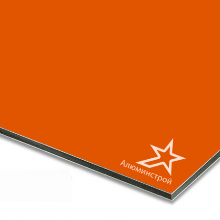 Алюминиевая композитная панель 3 мм (0.21) 1220х4000 цвет оранжевый RAL 2009