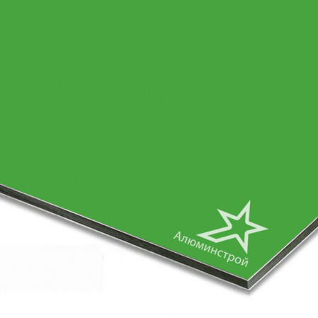 Алюминиевая композитная панель 3 мм (0.21) 1220х4000 цвет желто-зеленый RAL 6018